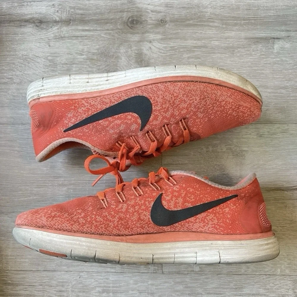 Nike Free RN Distance Mens 8.5 Red Black Running Shoes Lightweight Trainer
